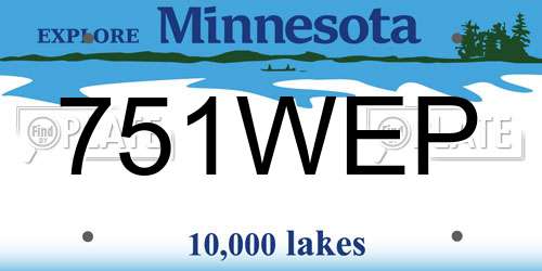 751WEP Minnesota License Plate