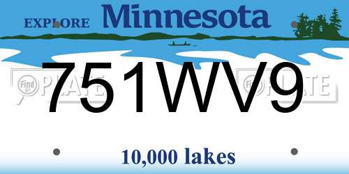 751WV9 Minnesota License Plate