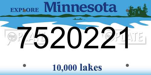 7520221 Minnesota License Plate