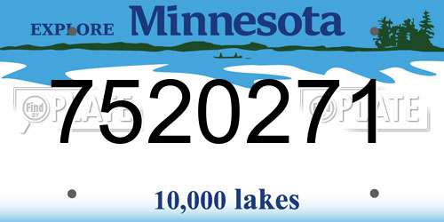 7520271 Minnesota License Plate