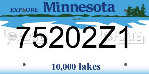 75202Z1 Minnesota License Plate