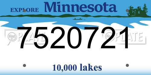7520721 Minnesota License Plate