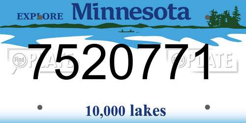 7520771 Minnesota License Plate