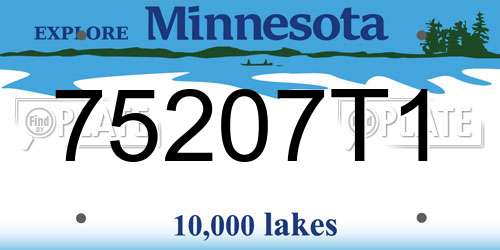 75207T1 Minnesota License Plate