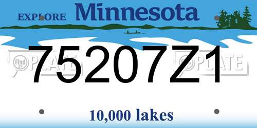 75207Z1 Minnesota License Plate