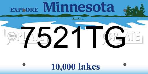 7521TG Minnesota License Plate