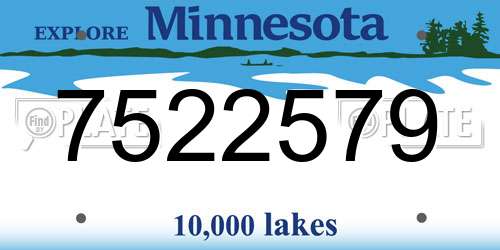 7522579 Minnesota License Plate