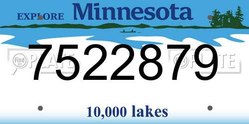 7522879 Minnesota License Plate