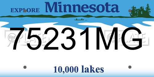 75231MG Minnesota License Plate