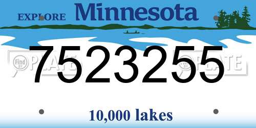 7523255 Minnesota License Plate