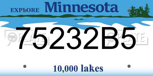75232B5 Minnesota License Plate