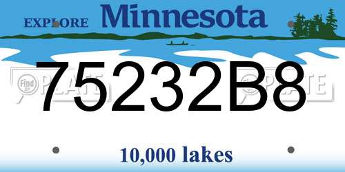 75232B8 Minnesota License Plate