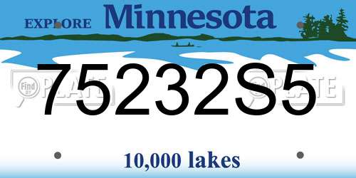 75232S5 Minnesota License Plate