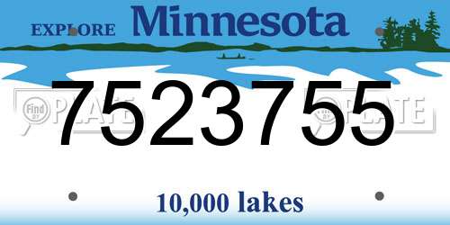 7523755 Minnesota License Plate