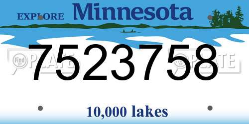 7523758 Minnesota License Plate