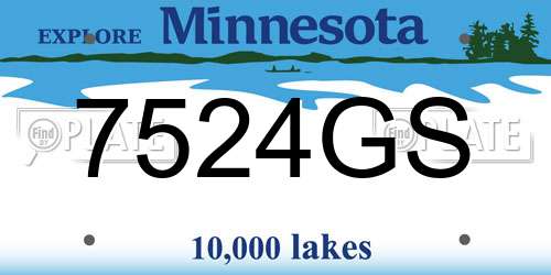 7524GS Minnesota License Plate