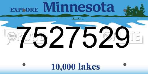 7527529 Minnesota License Plate