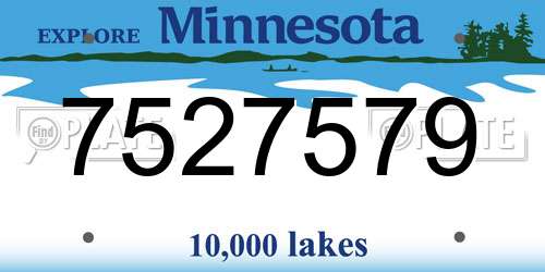 7527579 Minnesota License Plate
