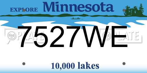 7527WE Minnesota License Plate