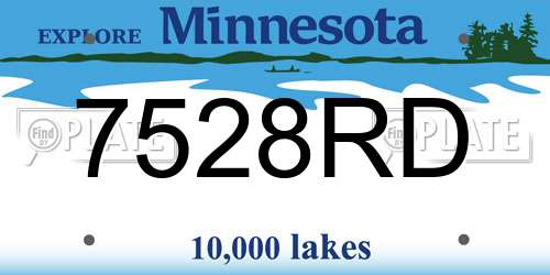 7528RD Minnesota License Plate