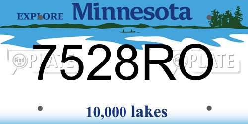 7528RO Minnesota License Plate