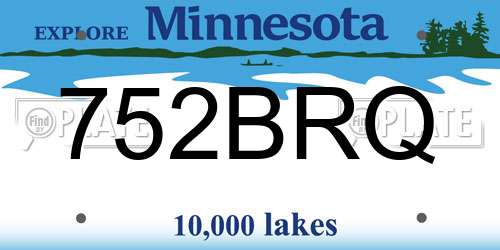 752BRQ Minnesota License Plate