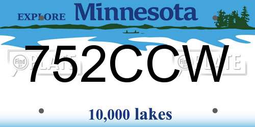 752CCW Minnesota License Plate