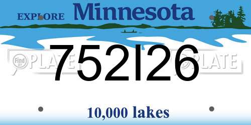 752I26 Minnesota License Plate