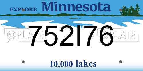 752I76 Minnesota License Plate