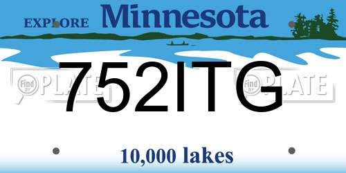 752ITG Minnesota License Plate