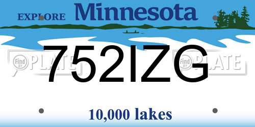 752IZG Minnesota License Plate