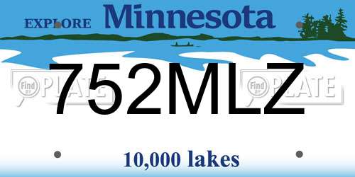 752MLZ Minnesota License Plate
