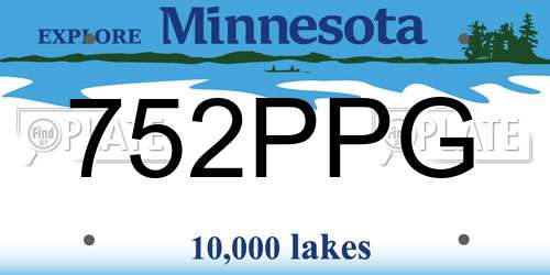 752PPG Minnesota License Plate