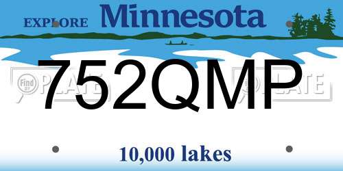 752QMP Minnesota License Plate