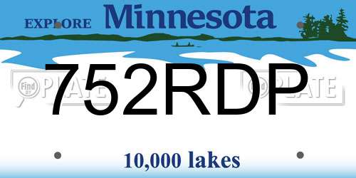 752RDP Minnesota License Plate