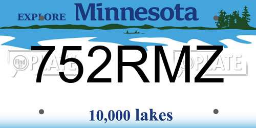 752RMZ Minnesota License Plate