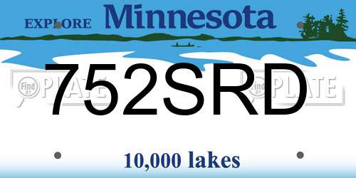 752SRD Minnesota License Plate