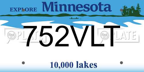 752VLT Minnesota License Plate
