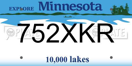 752XKR Minnesota License Plate