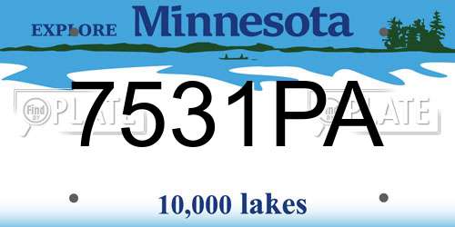 7531PA Minnesota License Plate
