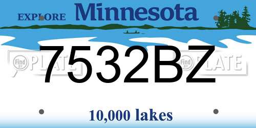 7532BZ Minnesota License Plate