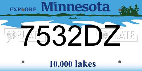 7532DZ Minnesota License Plate