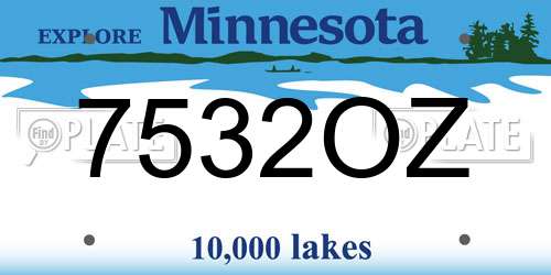 7532OZ Minnesota License Plate