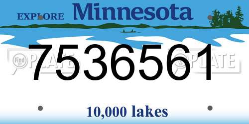 7536561 Minnesota License Plate