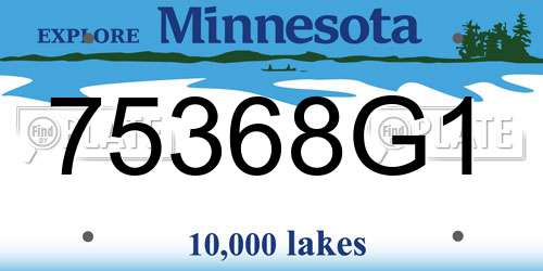 75368G1 Minnesota License Plate