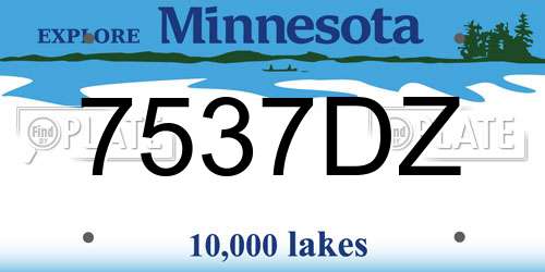 7537DZ Minnesota License Plate