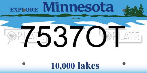 7537OT Minnesota License Plate