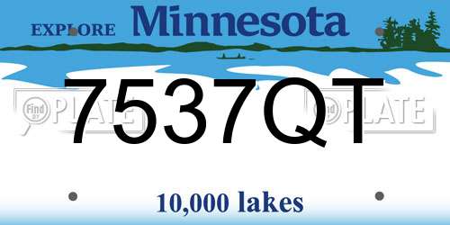 7537QT Minnesota License Plate