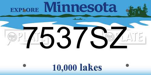 7537SZ Minnesota License Plate