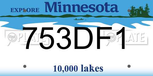 753DF1 Minnesota License Plate